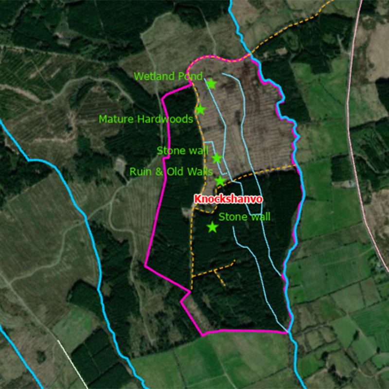 Knockshanvo Woodlands Map